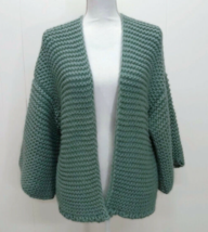 Do Everything In Love Womens OS Chunky Knit Cardigan Sweater Blue Gray - $48.37