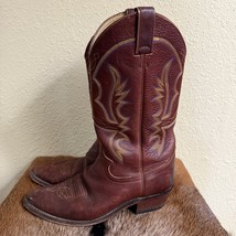 Justin Boots Mens 9D Brown Leather Western Cowboy Blue Yellow Stitch 147... - $1,502.40 MXN