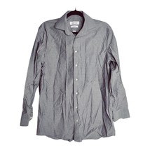 Michael Strahan Collection Mens Gray &amp; White Dotted Button Down Shirt Size 15.5 - £15.09 GBP