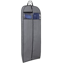 Gusseted 60&quot; Dress Garment Bag Hanging Clothes Cover With Clear Window Zipper Po - £27.25 GBP