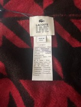 Lacoste Live Men’s Red Black Wool Blend Scarf Made in Italy NWT Fringe Logo image 5