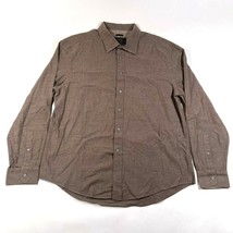 Jos A Bank Reserve Button Down Dress Shirt Mens 2XL Brown Tailored Fit Collared - £13.41 GBP