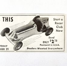 1947 Jodel Speedy Racer Model Toy Car Advertisement Vintage Derby Toys E8K - €17,28 EUR