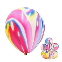 50 Pcs 12 Inches Tie Dye Balloons, Rainbow Agate Marble Latex Balloons, Swirl Ba - £28.76 GBP