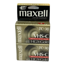 Maxwell VHS-C TC-30 HGX-Gold Premium High Grade Video Tapes 2 Pack NEW - £9.94 GBP