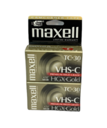 Maxwell VHS-C TC-30 HGX-Gold Premium High Grade Video Tapes 2 Pack NEW - £9.48 GBP