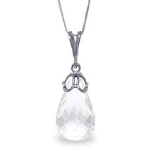 Galaxy Gold GG 14k White Gold Necklace with Natural Briolette 7.0ct Whit... - $4,273.97 MXN+