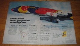 1974 Braniff Airlines Ad - Braniff gets you there with flying colors - £14.78 GBP