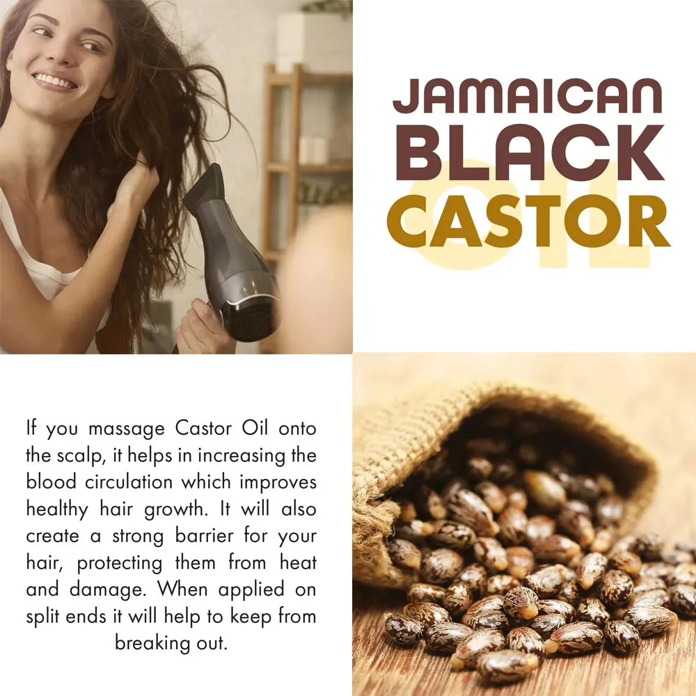 B Jamaican Black Castor B for Hair Growth &amp; Natural Skin Care - Cold-Pressed - M - £52.83 GBP