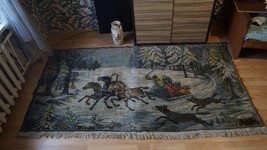 Wool Viscose Fairy Tale Carpet from USSR, Wool and viscose wall hanging, Home de - £195.78 GBP