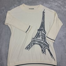 Catherine Malandrino Women&#39;s Small Nation Eifel Tower Cream Scoop Neck S... - $30.00