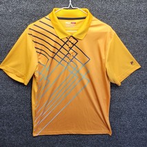 FILA GOLF Mens Polo Shirt Size M Orange Blue Short Sleeve Collared Sport Bright - £15.25 GBP