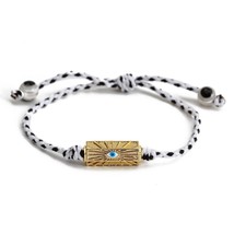 Lucky Eye Colorful Thread Rope Braided Charm Bracelet Adjustable Copper Turkish  - £13.80 GBP