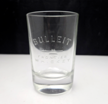 Bulleit Bourbon Frontier Whiskey Glass Oval Clear Embossed Logo 4.25&quot; - $11.99