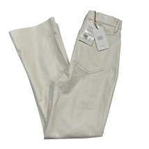7 For All Mankind Faux Leather Pants Womens 23 Ivory White Bootcut Trousers - $69.70