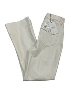 7 For All Mankind Faux Leather Pants Womens 23 Ivory White Bootcut Trousers - $95.52 CAD