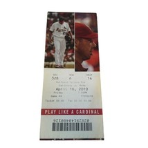 April 16, 2010 Mets vs Cardinals Ticket Stub Carpenter Win 2 Pujols Molina - $6.00