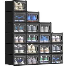 Shoe Storage Box, 18 Pcs Medium Size Shoe Storage Organizers Stackable S... - £98.97 GBP
