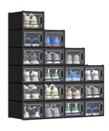 Shoe Storage Box, 18 Pcs Medium Size Shoe Storage Organizers Stackable S... - £100.95 GBP