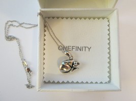 Cat Urn Necklace Onefinity Sterling Silver Necklace Pendant 18&quot; Long Chain NWOT - £55.35 GBP