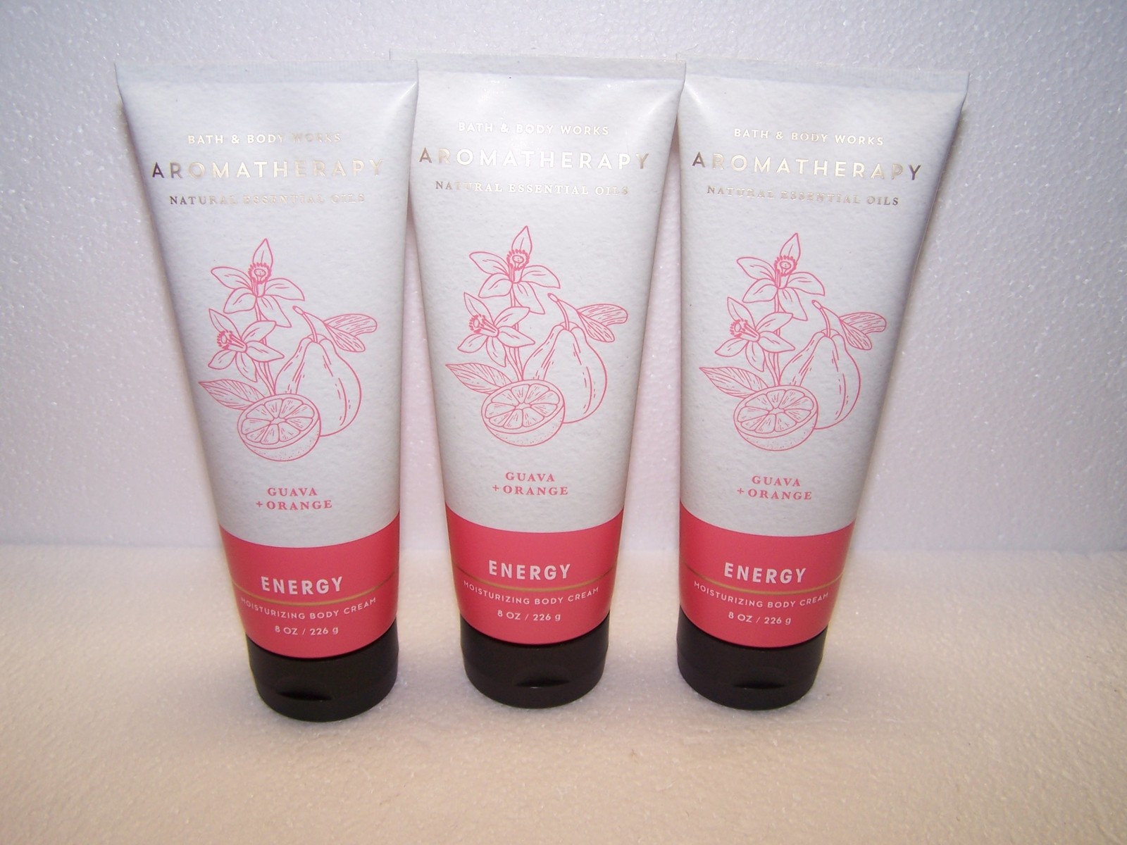 Bath & Body Works Aromatherapy Energy Guava Orange Moisturizing Body Cream x3