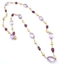 Authentic! Marco Bicego 18k Yellow Gold Amethyst Rhodolite Garnet 31&quot; Ne... - $5,900.00