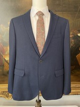 J. Ferrar SZ L Navy Waffle Knit Super Slim Minimal Structure 2Btn Blazer Jacket - $39.99