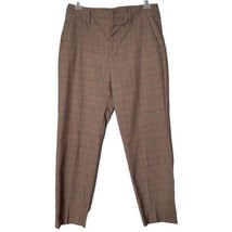 GAP Women&#39;s Houndstooth Pattern Pants High Rise Slim Taper Brown Stripe Size 4 P - £18.69 GBP