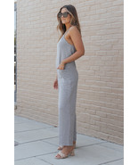 Gray Patch Pockets Spaghetti Strap Wide Leg Jumpsuit - $19.29