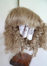 Vintage Old Store Stock Global Doll Wig Blonde w/Lots of Curls &amp; Bangs Size 11 - £15.12 GBP