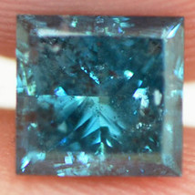 Princess Cut Diamond 1 Carat Fancy Blue Natural Enhanced Color SI3 5.52X5.28 MM - £592.53 GBP