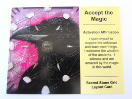 Accept the Magic Grid Card Crystal Healing Cardstock 4x5inch Animal Tote... - £1.26 GBP