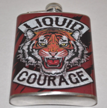 Totally Rad &quot;Liquid Courage&quot; Tiger  Stainless Steel 8 Oz Flask Brand New - £9.61 GBP