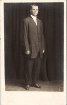 RPPC Handsome Gentleman Harry Bowlin Oversized Suit Real Photo Postcard X6 - £7.03 GBP