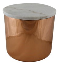 Modern Chic Sleek Copper Plated Storage Canister with Natural Marble Lid 2qt - £41.68 GBP
