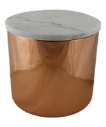 Modern Chic Sleek Copper Plated Storage Canister with Natural Marble Lid... - £40.91 GBP