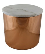 Modern Chic Sleek Copper Plated Storage Canister with Natural Marble Lid... - $71.10 CAD