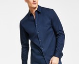 Calvin Klein Men&#39;s Slim-Fit Refined Button-Down Shirt Sky Captain-Small - $31.99
