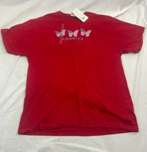 Butterflies Sonoma T-Shirt Women&#39;s L Red Graphic Short Sleeve Crew Neck New - £9.48 GBP