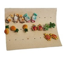 Craft Supply Decorative Metal Miniatures Push Pin Owl Turtle Frog Pineap... - $14.94
