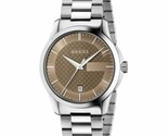 Gucci YA126445 G-Timeless Brown Dial Stainless Steel Swiss Quartz Watch - $529.99