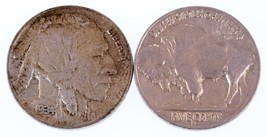 Lote De Dos Buffalo Cinco Centavos (1934 Y 1935) -d En XF Estado, Natural Color - £37.25 GBP