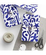 Colorful Botanical Blues Premium Eco Friendly Decorative Gift Wrapping P... - $19.80+