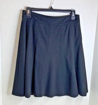 WHBM White House Black Market Womens Sz 6 Black Full Skirt Side Zip Line... - $12.87