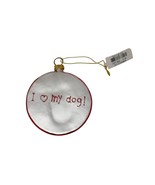 I Love My Dog Blown Glass Bowl Shaped Christmas Ornament - $180.99 MXN