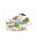 Art Poster | Playful Birds | Hand Drawn Artwork | Premium Matte Poster - £15.69 GBP