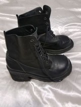  UNIF Thrash Leather Black Boots 7 - £112.10 GBP