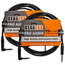 Gearlux Instrument Cable/Guitar Cable, 1/4-inch Right to 1/4-inch Straight, Blac - £26.63 GBP
