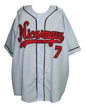 Custom Name # Team Nicaragua Retro Baseball Jersey Button Down Grey Any Size image 4