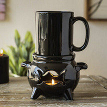 Wicca Triple Moon Cauldron Cup With Candle Holder Mug Warmer Shadow Caster Set - £32.76 GBP